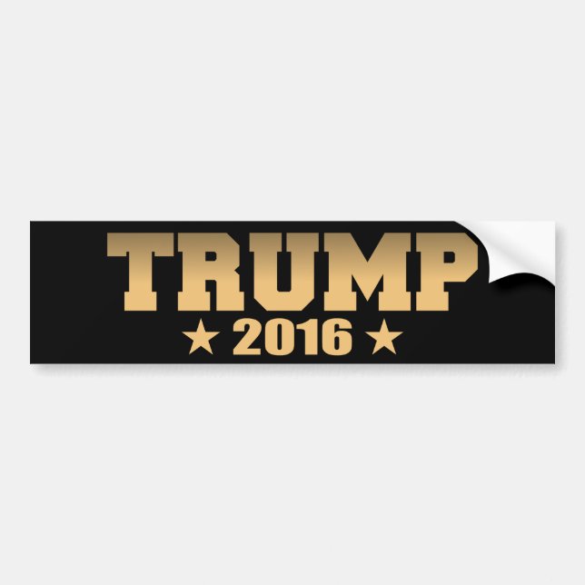 Gold and Black Trump 2016 Bumper Sticker (Front)