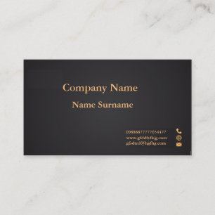 Gold and black velvety two-sided business card