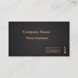 Gold and black velvety two-sided business card