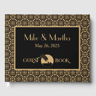 Gold And Black Vintage Art Deco Guest Book