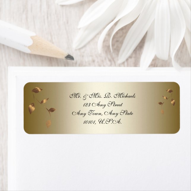 Gold and Black Wedding Return Address (Insitu)