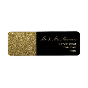 Gold and Black Wedding Return Address