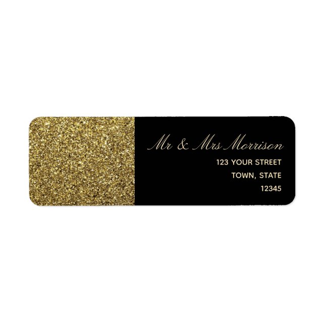 Gold and Black Wedding Return Address (Front)