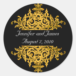 Gold and Black wedding sticker