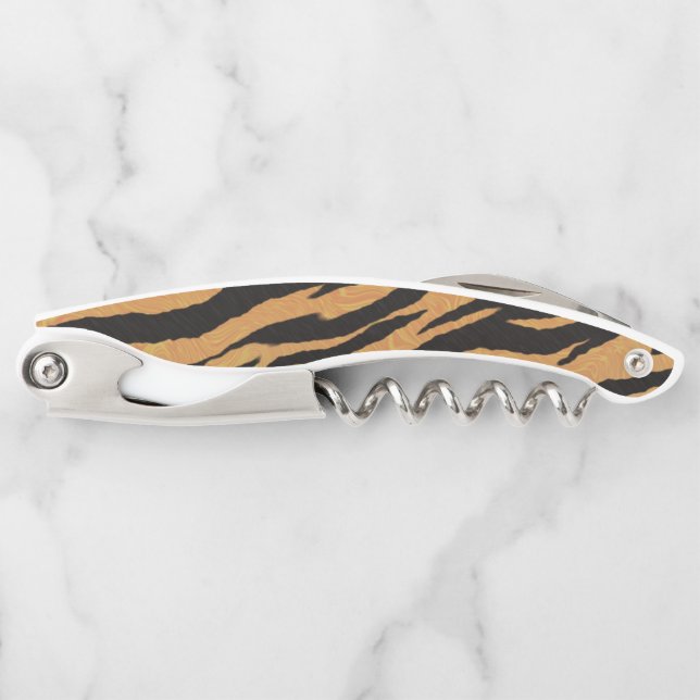 Gold And Black Zebra Stripes Corkscrew (Front)