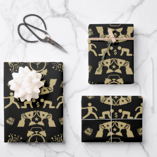 Gold And BlackCongratulations On The Job Promotion Wrapping Paper Sheet