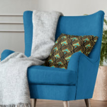 Gold and blue Art Deco seamless pattern