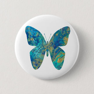 Gold and Blue Butterfly- Badge