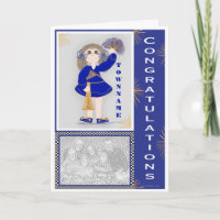 Gold and Blue Cheerleader Congratulations