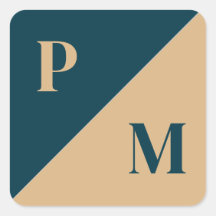 Gold and blue contrast custom initials