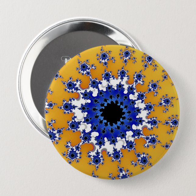 Gold and Blue Eye 10 Cm Round Badge (Front & Back)