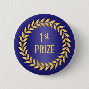 Gold and Blue First Prize 6 Cm Round Badge