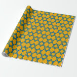 Gold and Blue Hanukkah Wrapping Paper<br><div class="desc">A lovely Gold and Blue Hanukkah design,  this roll of wrapping paper features a blue Star of David Pattern on a golden background.  Order yours today!


Hanukkah pattern design:  AMBillustrations 
http://www.etsy.com/shop/AMBillustrations/

Colour edit: MissRhoadie</div>
