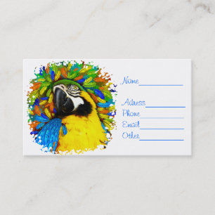 Gold and Blue Macaw Parrot Fantasy Business_Cards Business Card