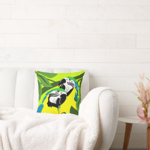 Gold And Blue Macaws Cushion