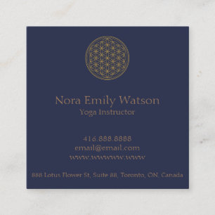 Gold and Blue Simple Mandala Business Card