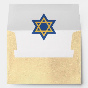 Gold and Blue Star of David Envelopes
