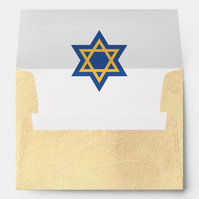 Gold and Blue Star of David Envelopes (Back (Bottom))