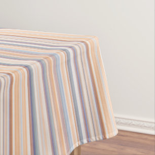 Gold and Blue Striped Pattern Tablecloth