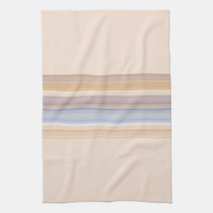 Gold and Blue Striped Pattern  Tea Towel