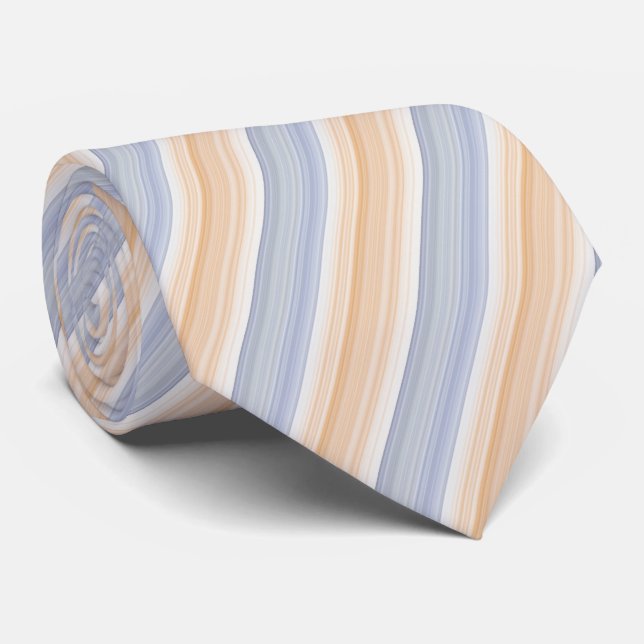 Gold and Blue Striped Pattern Tie (Rolled)