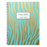 Gold and Blue Zebra Stripes Pattern