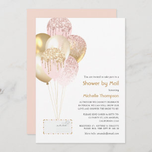Gold and Blush Baby or Bridal Shower by Mail Invitation