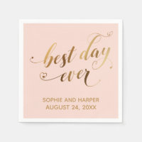 Gold and Blush Best Day Ever, Hearts Script