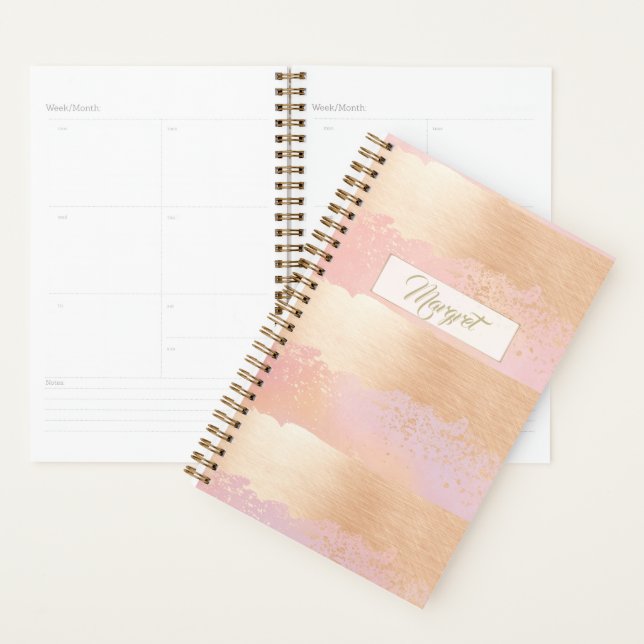 Gold and Blush Striped Planner (Display)
