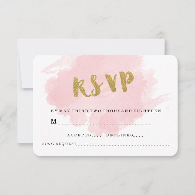 GOLD AND BLUSH WEDDING RSVP (Front)