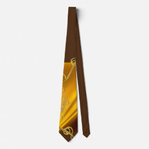 Gold and  brown color Neck Tie 