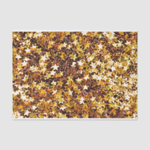 Gold And Brown Stars Pattern Tissue Paper