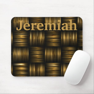 Gold and Brown Woven Metal Threads Customise Mouse Mat