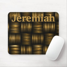 Gold and Brown Woven Metal Threads Customise Mouse