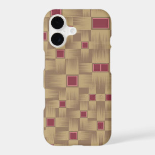 Gold and Burgundy Abstract Geometric Weave