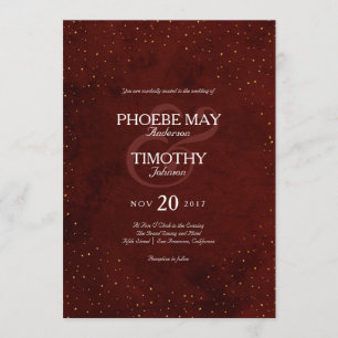 Gold and Burgundy Wedding Invitation