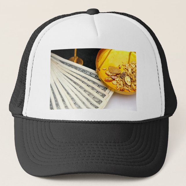 Gold And Cash Trucker Hat (Front)