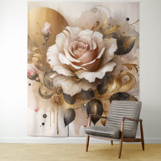 Gold and Cashmere Rose Tapestry