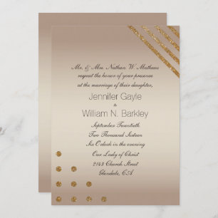 Gold and Champagne Custom Wedding Invitation