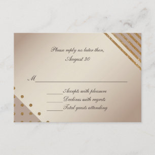 Gold and Champagne Custom Wedding RSVP Card