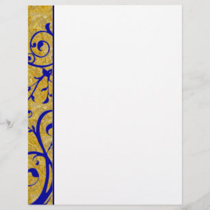 gold and cobalt brocade