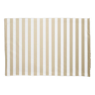 Gold and cream stripe pattern pillowcase
