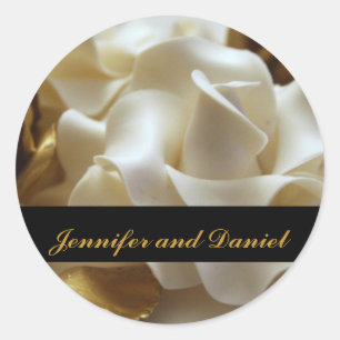 Gold and Cream Wedding Rose Favour Stickers