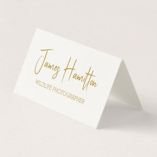 Gold and Cream Wildlife Photographer Business Card