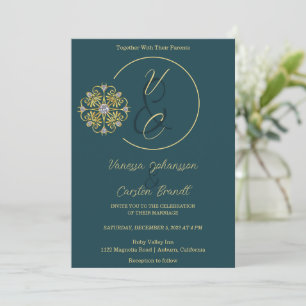 Gold and Diamonds Wedding Invitation