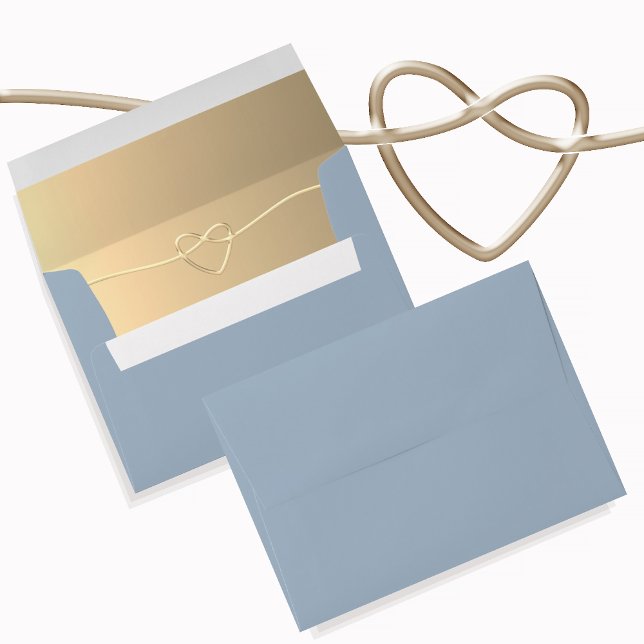 Gold and Dusty Blue Wedding Envelope (Creator Uploaded)