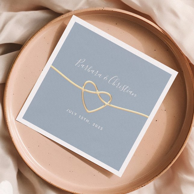 Gold and Dusty Blue Wedding Napkin (Creator Uploaded)