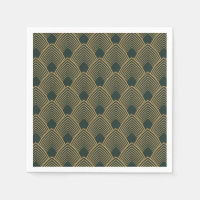 Gold and Emerald Green Art Deco Pattern