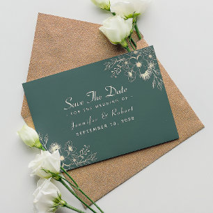 Gold and Emerald Green Wedding Save The Date