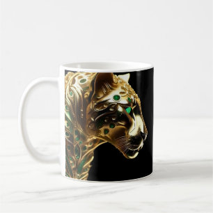 Gold And Emerald Jaguar Design, Mug
